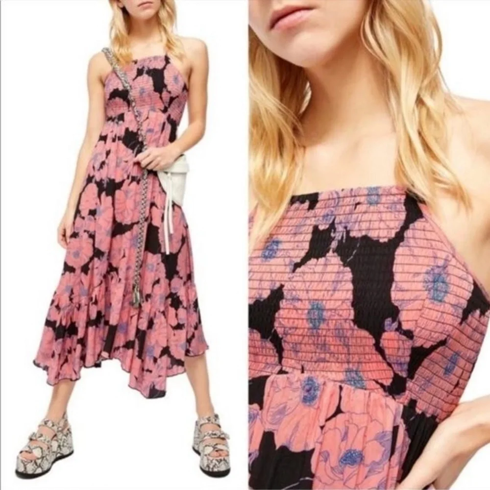 Free People‎ Heatwave Printed Maxi Slip Sleeveless Dress Size Medium Women